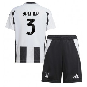 Juventus Gleison Bremer #3 Hemmakläder Barn 2024-25 Kortärmad (+ Korta byxor)